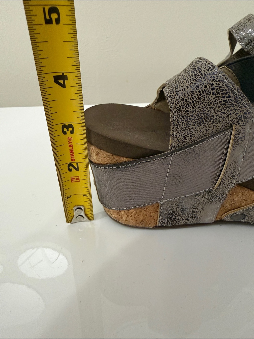 Corkys Gray Cork Wedge Sandals
